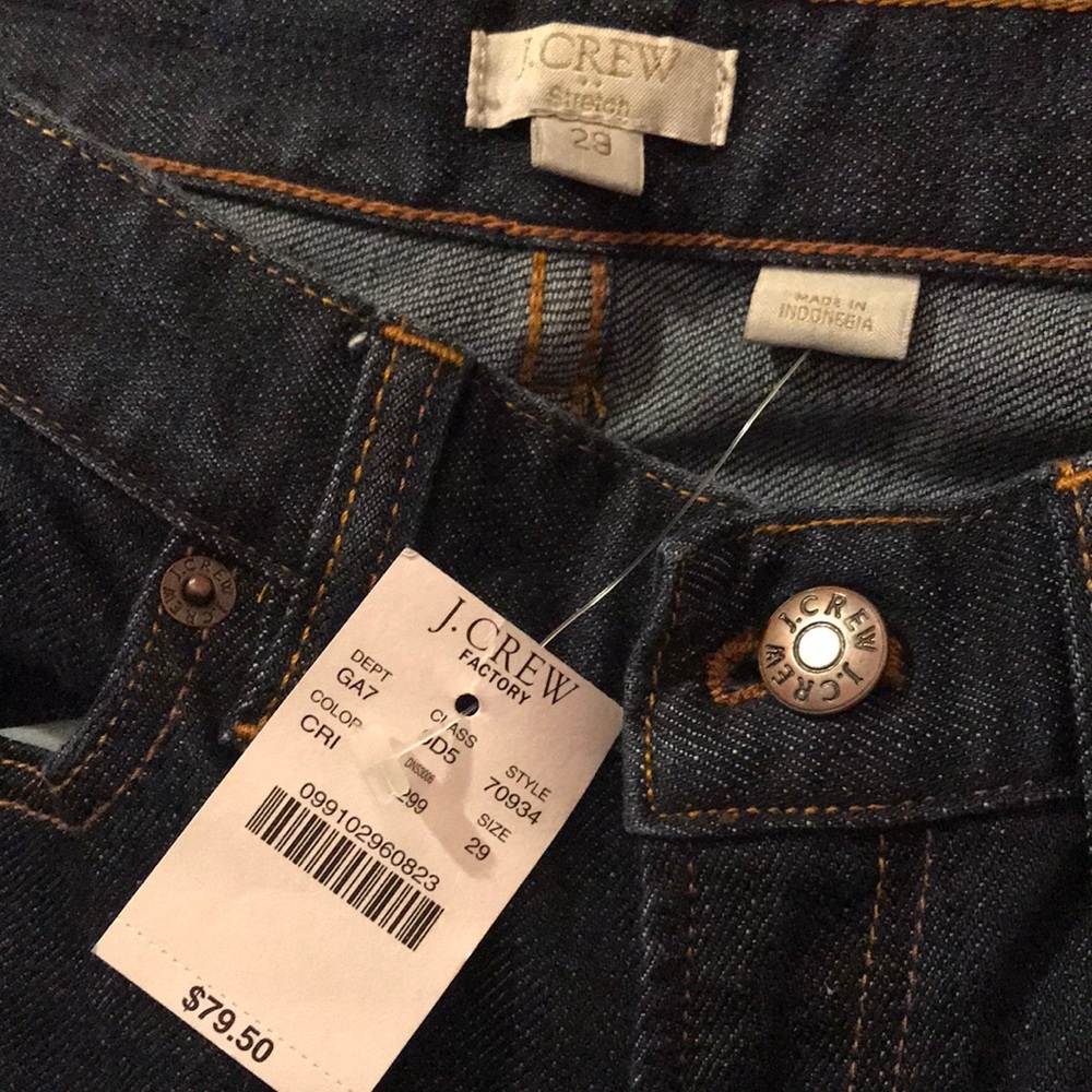 J Crew Ankle Toothpick Jeans NWT Size 29